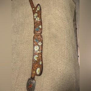 Custom Tooled Wide Leather Belt